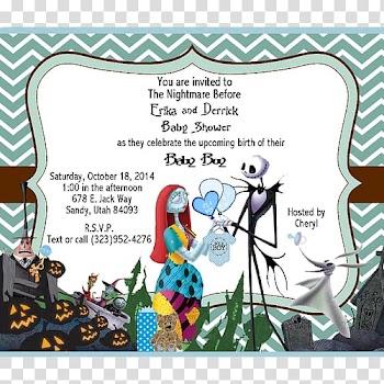 Wedding invitation Jack Skellington Christmas Baby shower, christmas transparent background PNG clipart