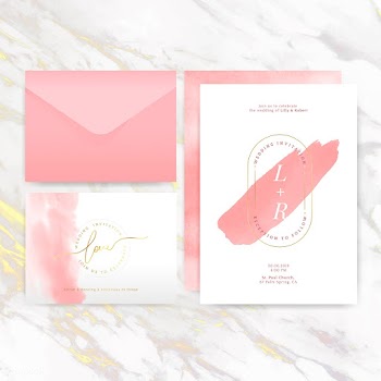 Wedding invitation layout design vector | Free stock vector - 524452