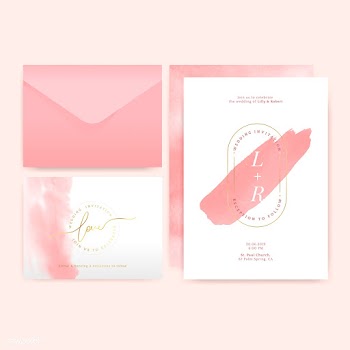 Wedding invitation layout design vector | Free stock vector - 524465