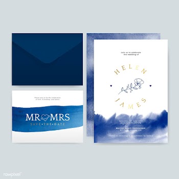 Wedding invitation layout design vector | Free stock vector - 524469