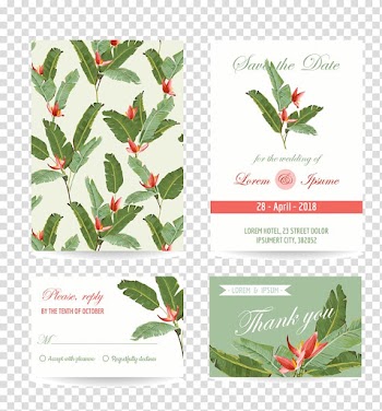 Wedding invitation Leaf, Flowers design wedding invitations transparent background PNG clipart