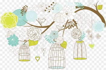 Wedding invitation Lovebird Paper Baby shower - bird cage 