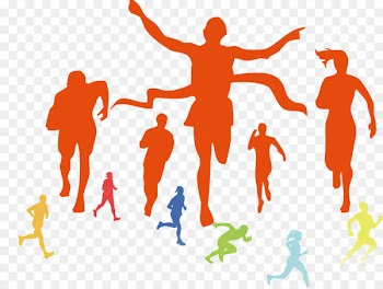 Wedding invitation Marathon Running Sprint Sport - Run silhouette figures 