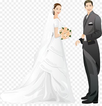 Wedding invitation Marriage Bride Drawing - Bride and groom 