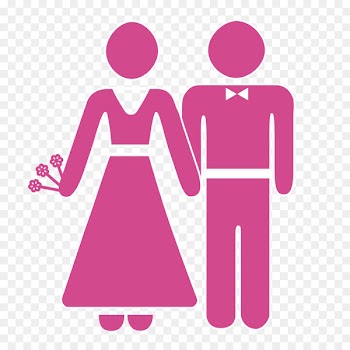 Wedding invitation Marriage Icon - Vector wedding bride and groom cartoon 