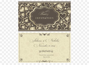 Wedding invitation Marriage Pattern - Gold heart-shaped pattern 
