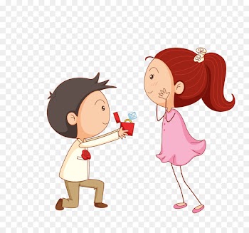 Wedding invitation Marriage proposal Engagement party - Cartoon couple 