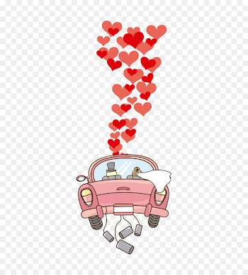 Wedding invitation Marriage Royalty-free Clip art - The bride and groom cartoon car picture [ 