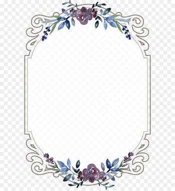 Wedding invitation Menu Template - Vintage floral border 