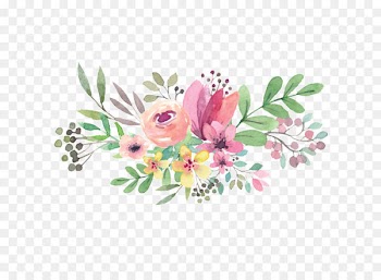 Wedding invitation Mother's Day National Grandparents Day - Watercolor flowers 