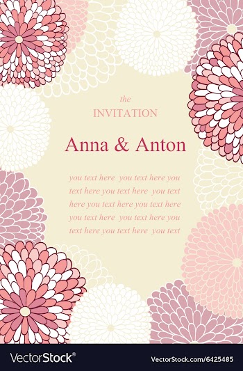  					Wedding invitation on the theme of flowers vector image														