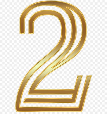 Wedding invitation Paper Clip art - Number Two Gold PNG Clip Art Image 