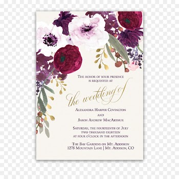 Wedding invitation Paper Flower Burgundy - wedding invitation 