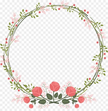 Wedding invitation Paper Flower Rose - Beautiful fresh garland border 
