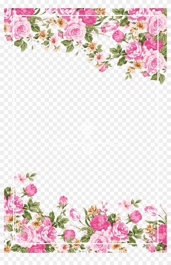 Wedding Invitation Paper Flower Rose Pink - Pink Rose Border