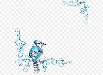Wedding invitation Paper Flower Watercolor painting - Blue watercolor curly flower rattan border 