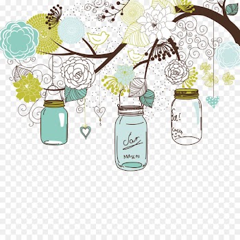 Wedding invitation Paper Mason jar Bridal shower - wedding invitation 