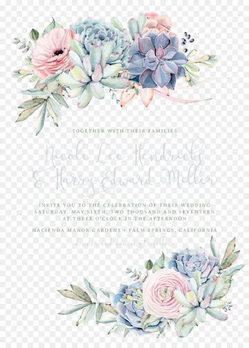 Wedding invitation Paper Succulent plant - bohemian 