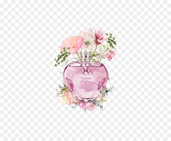 Wedding invitation Perfume Watercolor painting Flower Pink - Pink perfume bottle 