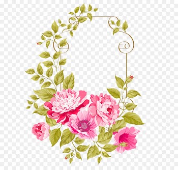 Wedding invitation Pink flowers Illustration - Hand-painted flowers flower box 