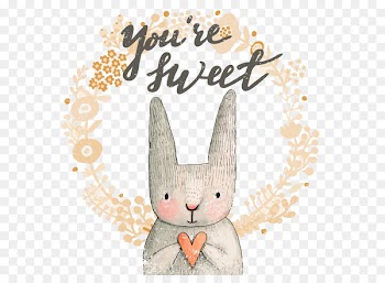 Wedding invitation Romance Flower Heart - Cartoon rabbit 
