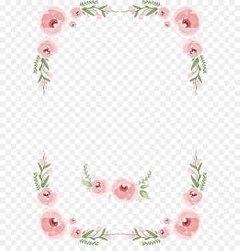 Wedding invitation Rose Clip art - Hand painted roses flowers and flowers wedding invitation border 