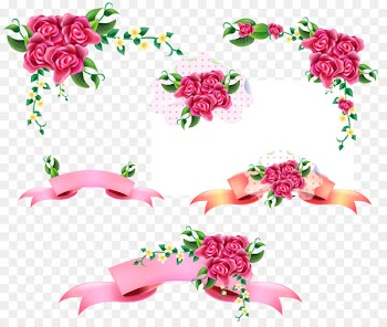 Wedding invitation Rose Flower Floral design Convite - antique ribbon 