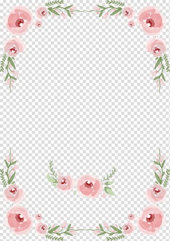 Wedding invitation Rose , Hand painted roses flowers and flowers wedding invitation border, pink petaled flowers illustration transparent background PNG clipart