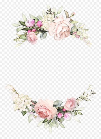 Wedding invitation Rose Wreath Paper Floral design - vintage wedding invitations 