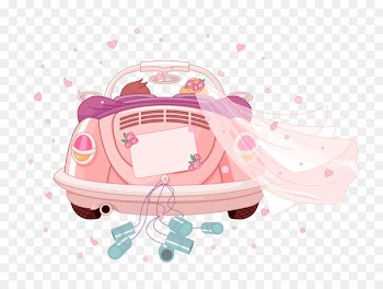 Wedding invitation Royalty-free Clip art - Cartoon wedding car 