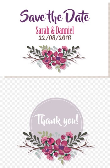 Wedding invitation Save the date Clip art - Vector purple wedding invitations 