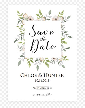 Wedding invitation Save the date Flower Floral design - wedding 