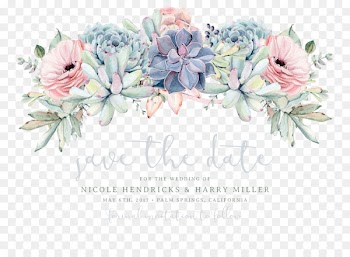 Wedding invitation Save the date Greeting & Note Cards Flower bouquet - suculent 