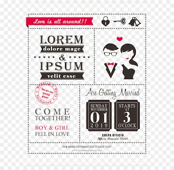 Wedding invitation Save the date Illustration - Creative WordArt wedding invitation card vector material 
