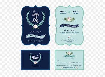 Wedding invitation Save the date Illustration - Exquisite cartoon wedding invitation design vector material 