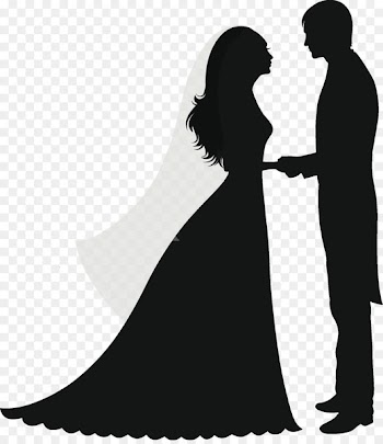 Wedding invitation Silhouette Marriage couple - bride 