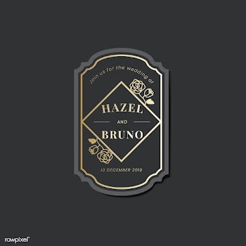Wedding invitation sticker label on black vec.. | Free stock vector - 542826