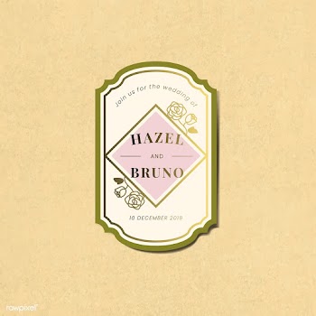 Wedding invitation sticker label vector | Free stock vector - 542761