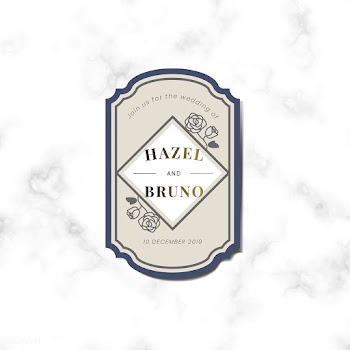 Wedding invitation sticker label vector | Free stock vector - 542776