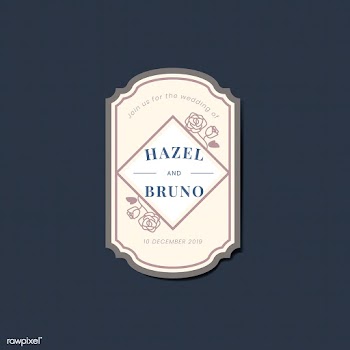 Wedding invitation sticker label vector | Free stock vector - 542845
