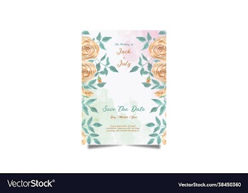 wedding invitation template watercolor handmade