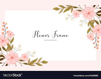 wedding invitation template with floral frame back
