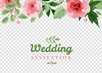 Wedding invitation text overlay, Wedding invitation Paper Flower , Wedding flowers hand-painted background transparent background PNG clipart