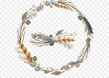 Wedding invitation Thanksgiving dinner Party Thanksgiving Day - Vector painted feather wreath 