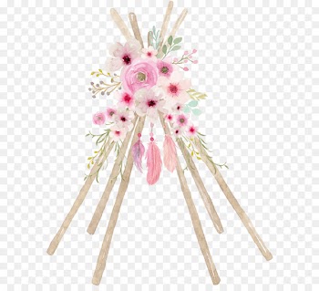 Wedding invitation Tipi Watercolor painting Dreamcatcher - tipi 