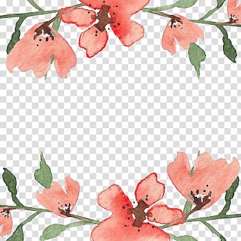 Wedding invitation Watercolor painting Illustration, Watercolor flowers border transparent background PNG clipart