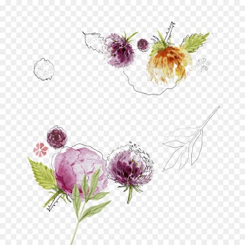 Wedding invitation Watercolour Flowers Watercolor painting - Watercolor Spring Floral Vector material 