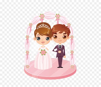 Wedding invitation Wedding anniversary Convite - Wedding cartoon characters 