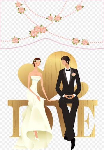 Wedding invitation Wedding cake topper - Vector Couple 