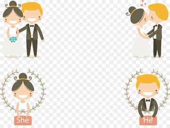 Wedding invitation Wedding photography - Cartoon vector bride and groom 